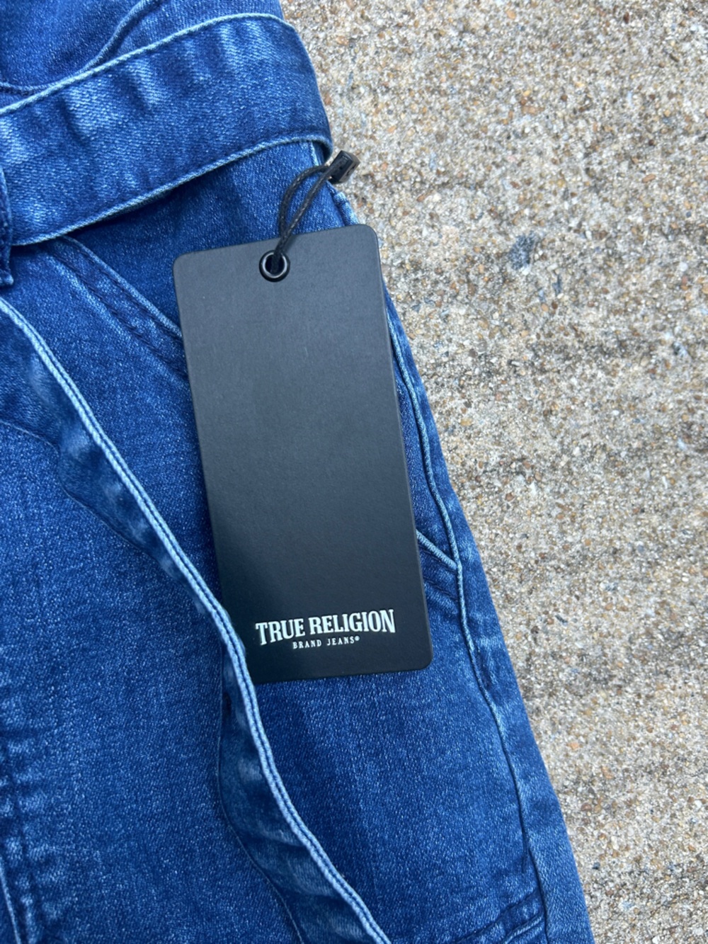 NWT True Religion Dark Blue Denim Halter Jumpsuit with Tie Waist - Picture 3 of 13